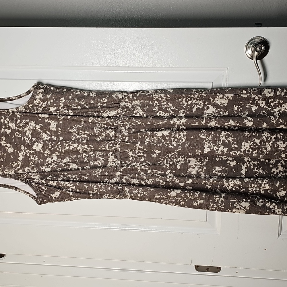 Prana L Olive Green and Cream Floral Dress - Picture 12 of 12